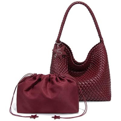 Moeder Tote Tas met Grote Capaciteit Handgeweven Tas Commuter Oksel Schoudertas Eenvoudige Mode Handtas black