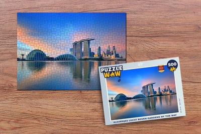 Puzzel Kleurrijke lucht boven Gardens by the Bay - Legpuzzel - Puzzel 500 stukjes