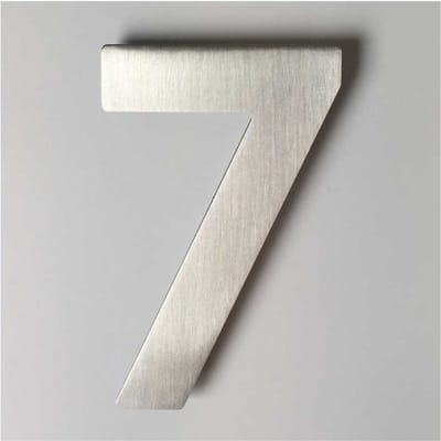 Huisnummer RVS 12 cm - Nr. 7 / rvs modern huisnummer / rvs huisnummer 120 mm / huisnummer rvs / 12cm Hoog / Kleur: zilver-rvs / Maakjenaambord.nl / huisnummerbord / huisnummers / 7