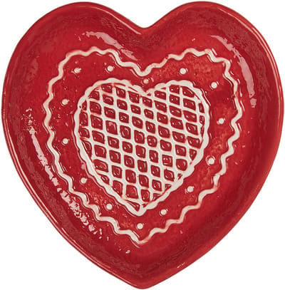 Clayre & Eef Dinerbord Gingerbread house 17x17x3 cm Rood Keramiek