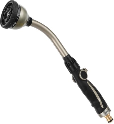 Metalen gietstaaf - Slang sproeier - Tuin bewateren - 10 sproeipatronen - 42 cm - Zwart