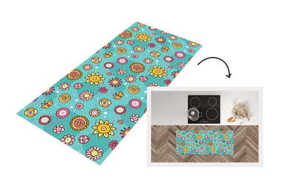 Keukenloper - Loper keuken - Bloemen - Vlinders - Patronen - 120x50 cm - Keukenloper vinyl