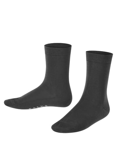 FALKE Cotton Finesse elegant fijn katoen sokken kinderen zwart - maat 23-26