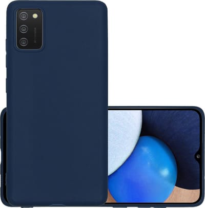 Hoesje - Geschikt voor Samsung Galaxy A03s - Sterk & Shockproof - Hoes Cover - Siliconen Case - Donkerblauw