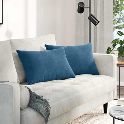 vidaXL - Zitkussens - 2 - pcs - Blauw - 60 - x - 40 - cm - Corduroy - stof