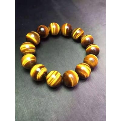 18mm Natuurlijke Gele Tijgeroog Armband Sieraden Voor Vrouw Man Cadeau Welvaart Kristal Ronde Kralen Brazilië Steen Reiki Edelsteen Aaaaa gray