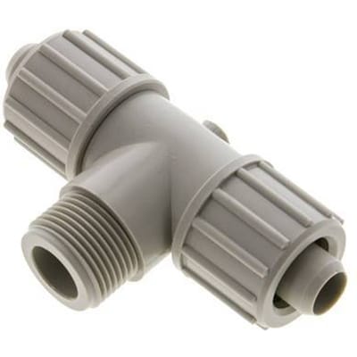 20x13mm En G3/4'' PP T-Vormige Knelfitting Met Buitendraad 10 Bar PVC En PA