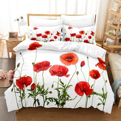 Mooie Bloemen Beddengoed Dekbedovertrek Mode Beddengoed Set King Dekbedovertrek Bedset Meisjes Jongens Beddengoed Dekbedovertrek Set Beddengoed AU Double(180x210cm)