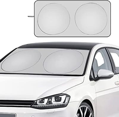 Zonnescherm voor Auto, UV Bescherming, Opvouwbaar en Gemakkelijk op te Bergen, Geschikt voor Grote en Kleine Voertuigen, 160 * 86cm, Zilver