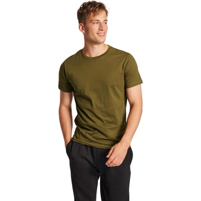Fruit Of The Loom Heren Crew Neck Korte Mouw T-shirt-Olijf (5 Pack)