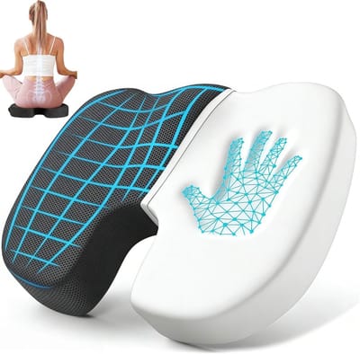 Ergonomisch Zitkussen met Geheugenschuim voor Kantoorstoelen, Auto en Thuis, Verwijderbare en Antislip Hoes, Ondersteuning voor Rug en Staartbeen