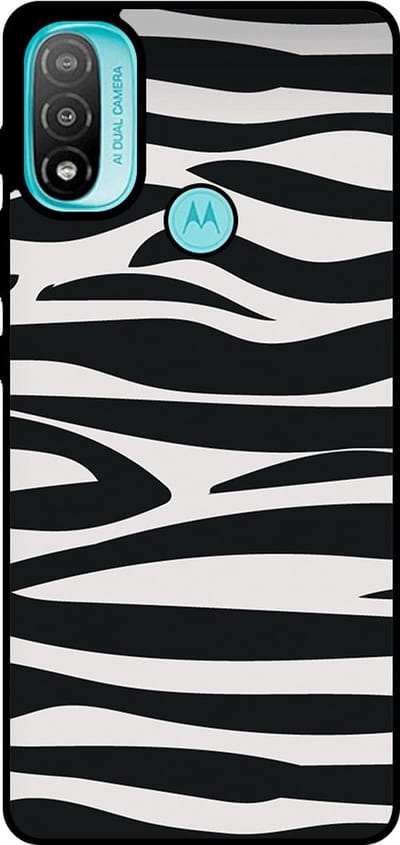Smartphonica Telefoonhoesje Geschikt voor Motorola Moto E20 met zebra opdruk - TPU backcover case zebra design - Zwart Wit geschikt voor Motorola Moto E20