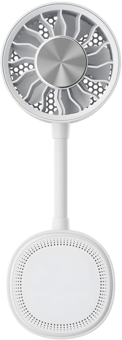 LISM-Zomerventilator met magneetsluiting, draagbare koelventilator met USB-oplaadfunctie, tafelventilator (wit)