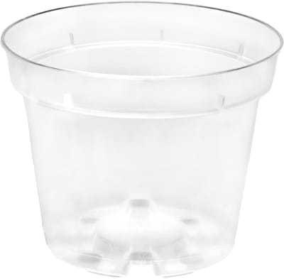 Garronda Plantenpot Bloempot - Kunststof - Rond - Plantenbak - 1 Stuk - Transparent, 9cm H=8.5cm – Transparant - GD-NIC-Pot64