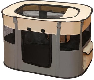 TopChoice® Pupyren - Hondenbench - Konijnenren - 50x55x40cm - Grijs