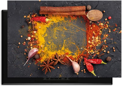 KitchenArt - Eastern Spice Mix – Inductie Beschermer - 90x50 cm - Kookplaat Beschermer - Luxe Afdekplaat Inductieplaat - Anti-slip & Oprolbaar - Beschermmat Inductiekookplaat