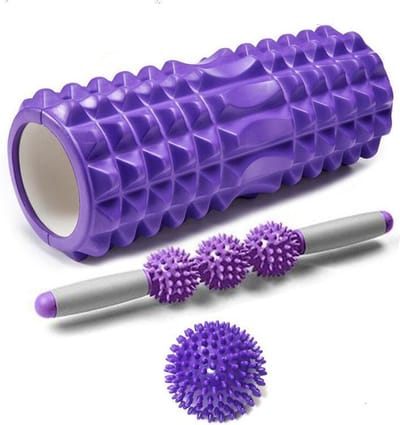 TDR - 3delig Yoga Massage set - 1 x Grote Massage Roller, 1x Massage Bal, 1x Massage Rolstok