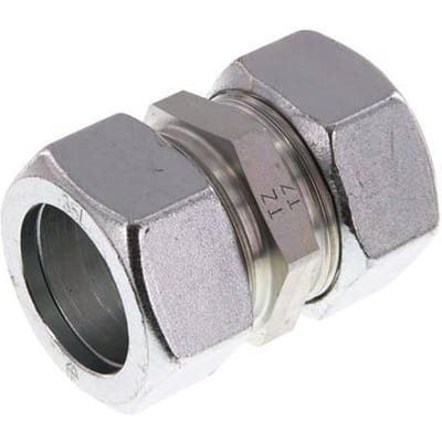 35L Verzinkt Stalen Rechte Snijring Koppeling 160 Bar DIN 2353 - FL2S-C-EZ-35-L
