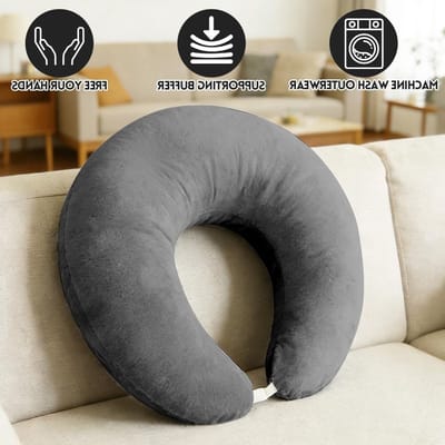 Ergonomisch Gaming- en Leeskussen voor Bed, Bank en Vloer - U-vormig Kussen voor Comfort en Ondersteuning