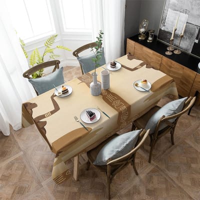 Afrikaanse Vrouw Totem Tafelkleed Vakantie Decor Waterdichte Rechthoekige Tafelkleden Bruiloftsdecor Tafelkleed 4pcs 33x48 Table mat gray