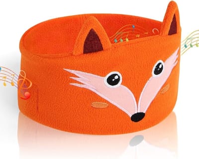 Slaapmasker met Bluetooth-hoofdtelefoon voor zijslapers - draadloos, stereo, sport - Oranje - hardlopen, muziek, reizen.