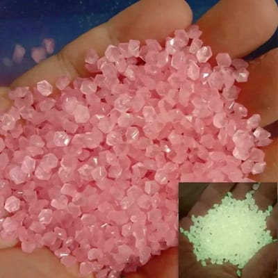 Lichtgevend Zand - Glow in Dark Kiezels - Decoratieve Tuin - Veilig Materiaal - 1000 Stuks - Roze