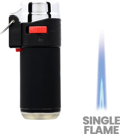 Atomic Silver Line aansteker – gasbrander zilver – stormaansteker – windproof – hervulbaar