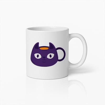 Schattige Kattenkop Mok 330ml – Lief Paars Katje Koffiebeker – Perfect Cadeau voor Kattenliefhebbers & Dierenfans