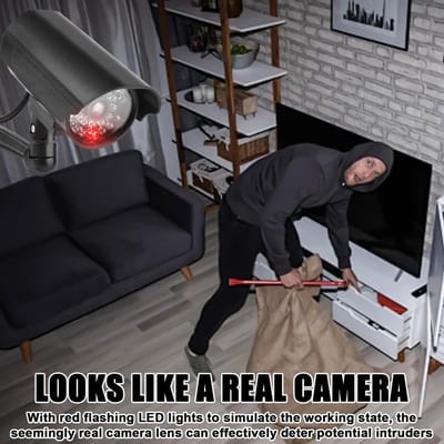 Allecto - Dummy Camera - Nepveiligheidscamera - Afschrikmiddel voor inbrekers - Zwart - Bewakingscamera - Ideaal voor binnen en buiten gebruik