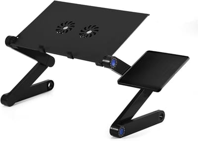 DailySupplies® Laptop Cooler - Laptop Stand - Laptop Verhoging - Standaard - Cooling Pad -Zwart met blauw