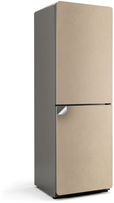 Wallfluent Koelkaststickers - Beige Koelkast Folie - 60 cm x 180 cm - Beige Koelkaststickers - Waterdichte Koelkast Sticker - Koelkast Opknappen Sticker - Koelkast Decoratie Stickers - Koelkast Cover