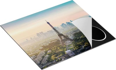 Chefcare Inductie Beschermer Skyline van Parijs met de Eiffeltoren - 60x50 cm - Afdekplaat Inductie - Kookplaat Beschermer - Inductie Mat