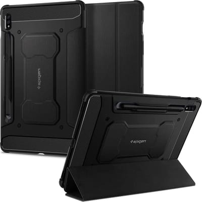 Spigen Rugged Armor Pro Samsung Galaxy Tab S7 Hoes Book Case Zwart
