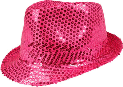 Boland - Hoed Popstar sequins roze Roze - 59 - Volwassenen - Unisex - 80's & 90's - Disco