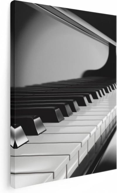 Artaza Canvas Schilderij Pianotoetsen - 30x40 cm - Klein - Wanddecoratie Muziek - Muurdecoratie Modern - Kamer Accessoires Woonkamer