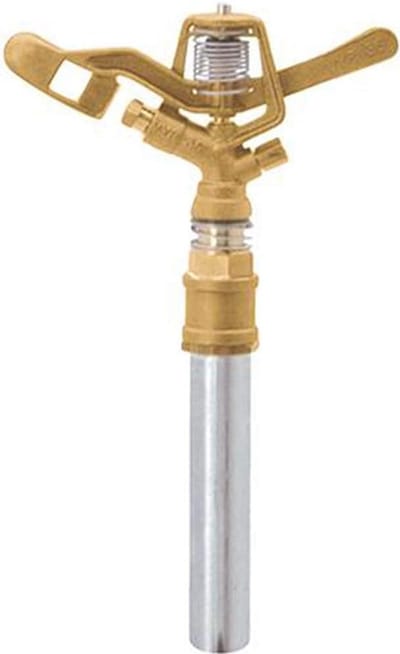 Cirkelsproeier met Statief - Gazonsproeier Watersproeier - Tuin Besproeien - Messing Sproeier Verzinkt Statief - Max. 32m Bereik - Zilverkleurig