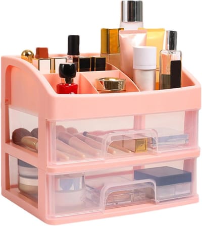 Make-up Opbergorganizer - Cosmetica Vitrine - Badkamer Organiseren - Waterdicht Stofdicht - 235 x 20 x 20 cm - roze
