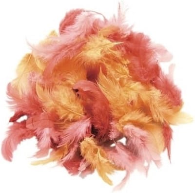 Sierveren - 3x zakjes - rood tinten - 10 gram - decoratie veren - hobby - knutselen - Hobby en knutsel dons veren