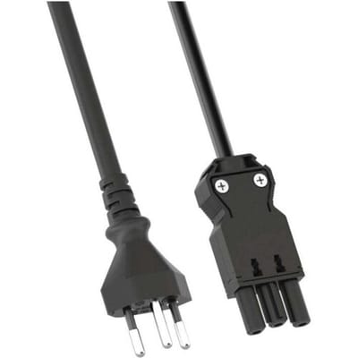 BACHMANN voedingskabel H05VV-F 3G1,0mm² L: 1,5m zwart GST18/T12