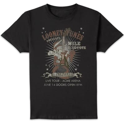Looney Tunes Wile E Coyote Concert T-shirt - Zwart - 3XL