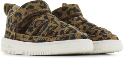 Shoesme Bruin Sandaaltje Met Panterprint - Sandalen Kind - Meisjes - Brown Leopard - Leer - Maat 22