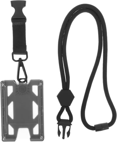 Kaarthouder - Naamkaartje - Kantoor Organisatie - Afneembaar Koord - 9.5 x 6.5 cm - Zoals getoond