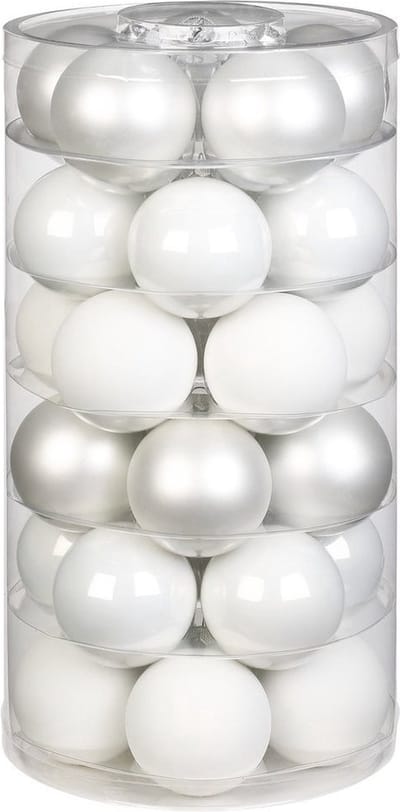 Inge Christmas Kerstballen - 30x st - wit - D6 cm - glas - mat/glans - kerstversiering