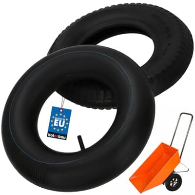 KOTARBAU® Kruiwagenband met Binnenband, Gummi, Zwart, Kruiwagenband – ⌀ 40 cm – 6PR, Binnenband – ⌀ 35 cm, Vervangende Band voor Schubkarre, Tuinwagen