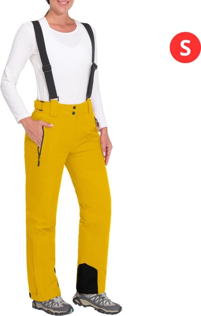 Bovista Skibroek - Skipak - Snowboard Broek - Winterbroek - Sneeuwbroek - Dames - Wintersport - Bretels - Geel - Maat S