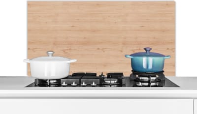 Spatscherm keuken 100x50 cm - Kookplaat achterwand Hout - Patronen - Planken - Muurbeschermer - Spatwand fornuis - Hoogwaardig aluminium
