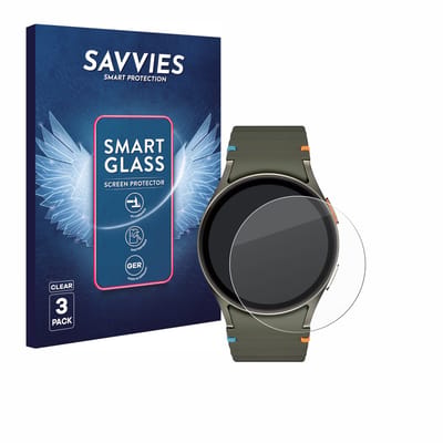 3 Stuks Savvies Screenprotector - geschikt voor Samsung Galaxy Watch 6 / 7 / 8 (40 mm) - beschermfolie glas transparant