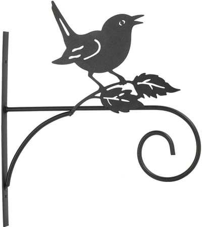 Wandhaak vogel zwart 27,5x1,5x31cm