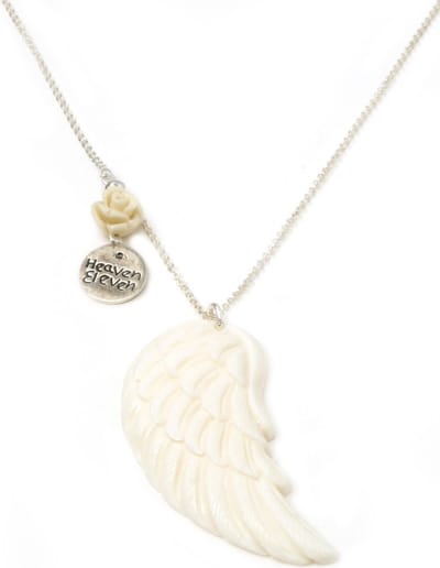 Heaven Eleven - dames - ketting - 925 - zilver - vleugel - hertegewei - 100cm