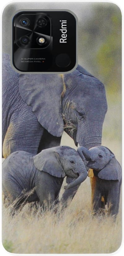ADEL Siliconen Back Cover Softcase Hoesje Geschikt voor Xiaomi Redmi 10C - Olifant Familie